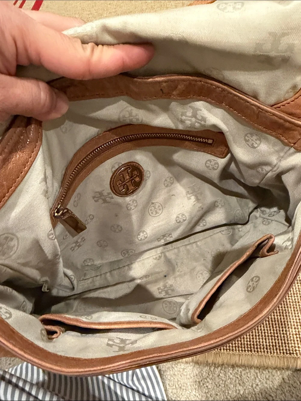 Tory Burch Designer Foldover Convertible Flap Crossbody Purse Leather Bag